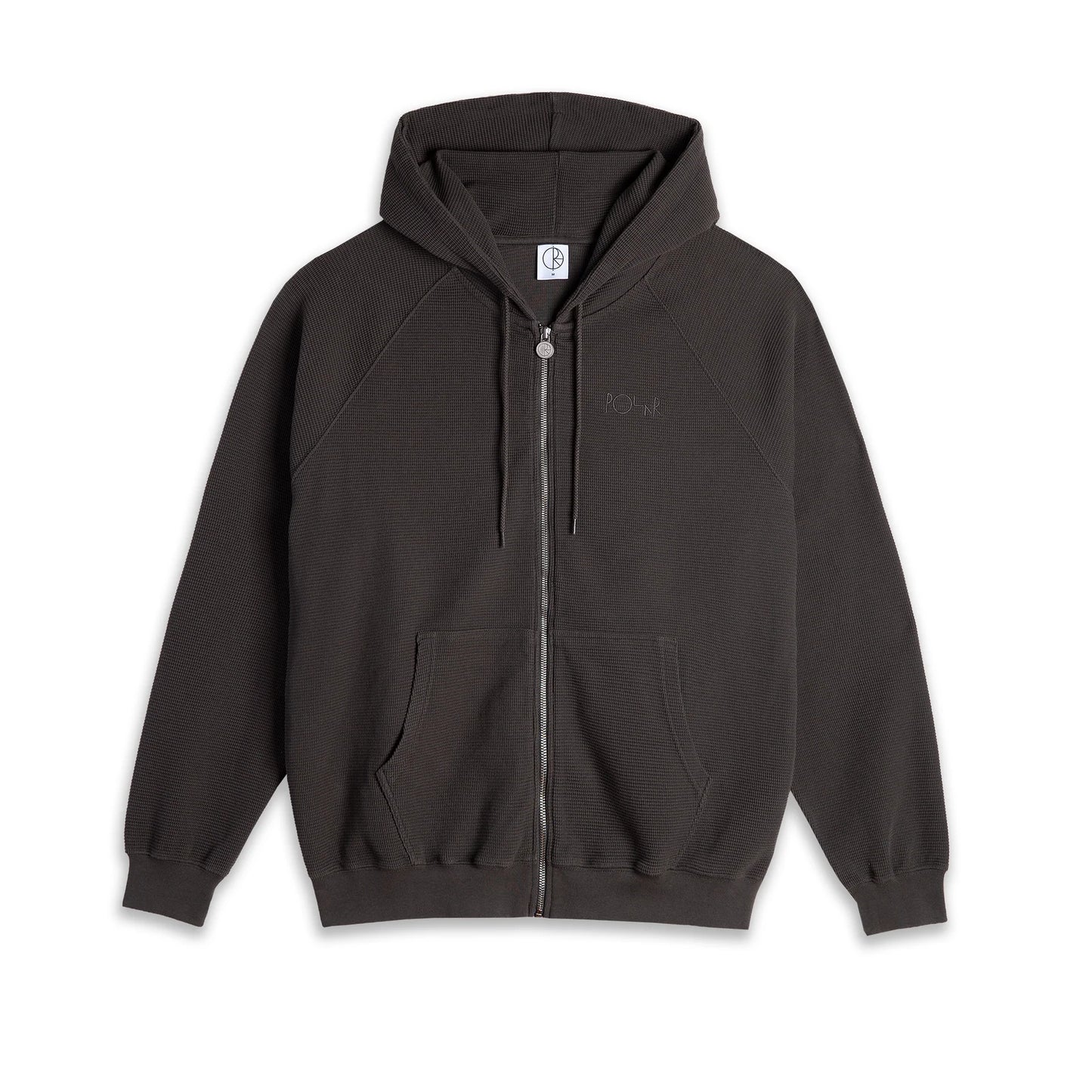 POLAR - WAFFLE ZIP HOOD - DIRTY BLACK