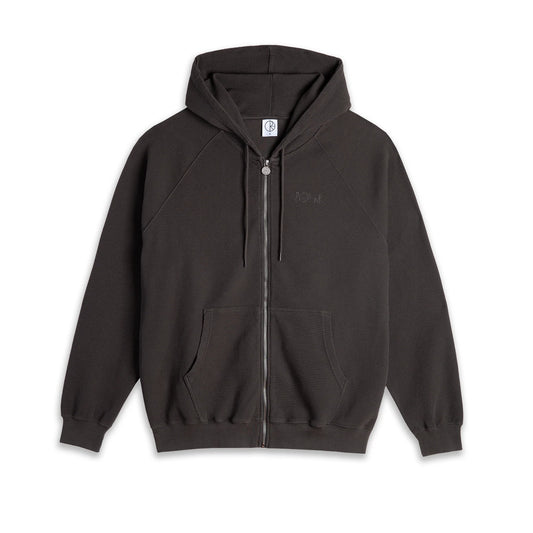 POLAR - WAFFLE ZIP HOOD - DIRTY BLACK