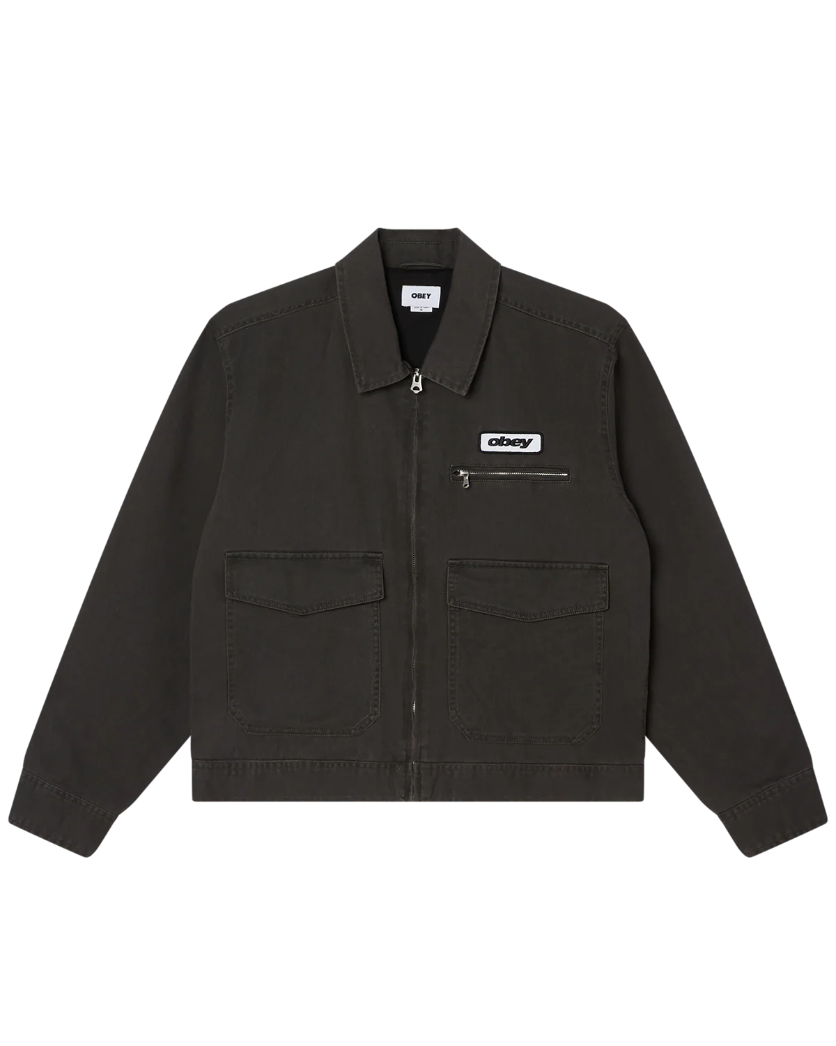 OBEY - WALTER WORK WOMENS JACKET - BLACK FADED WASH