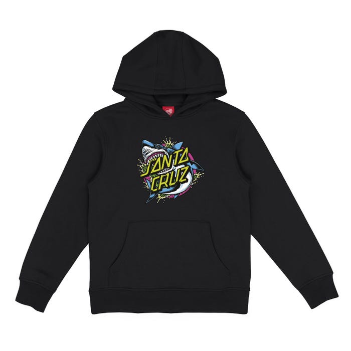 SANTA CRUZ - YOUTH SHARK DOT FRONT HOOD - BLACK