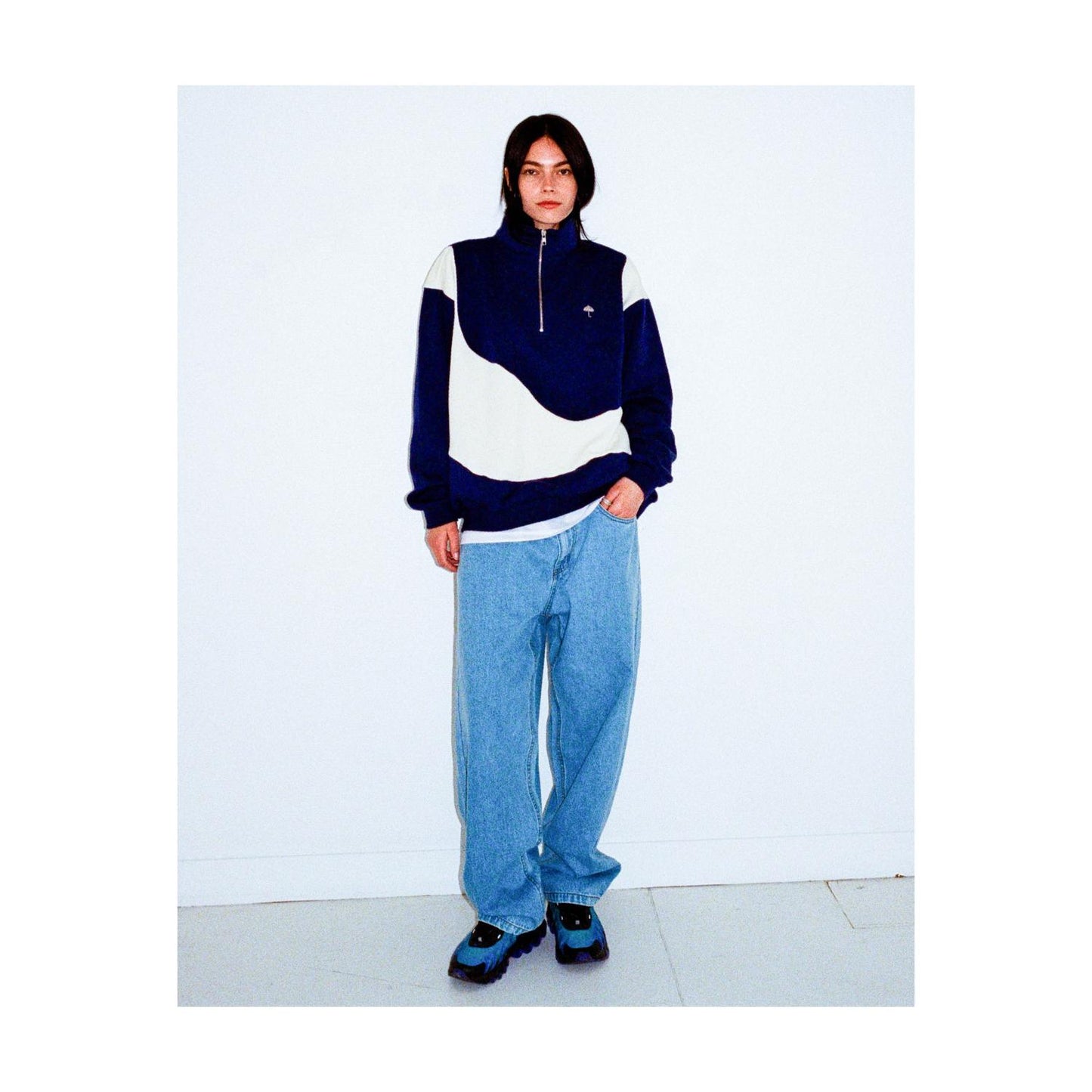 HELAS - FORMA QUARTER ZIP - NAVY/BEIGE