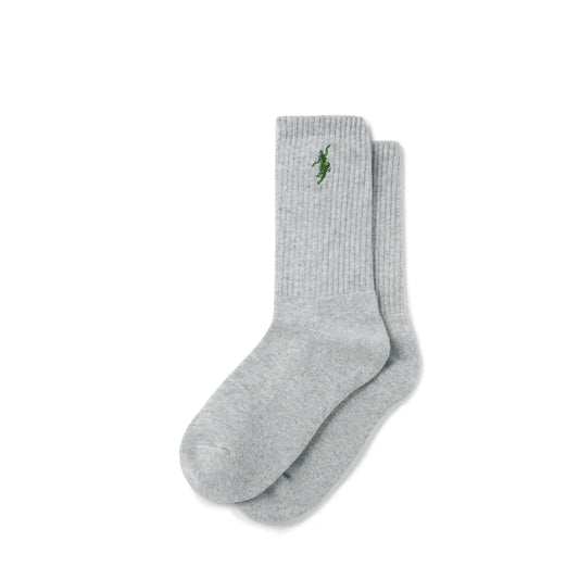 POLAR - RIB SOCK NO COMPLY - HEATHER GREY/GREEN