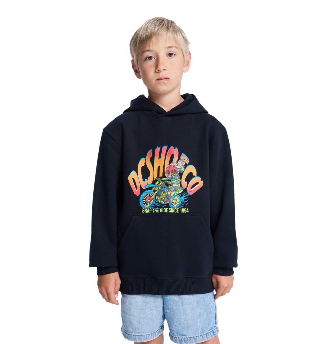 DC - BRAP THE RIDE YOUTH HOOD - BLACK