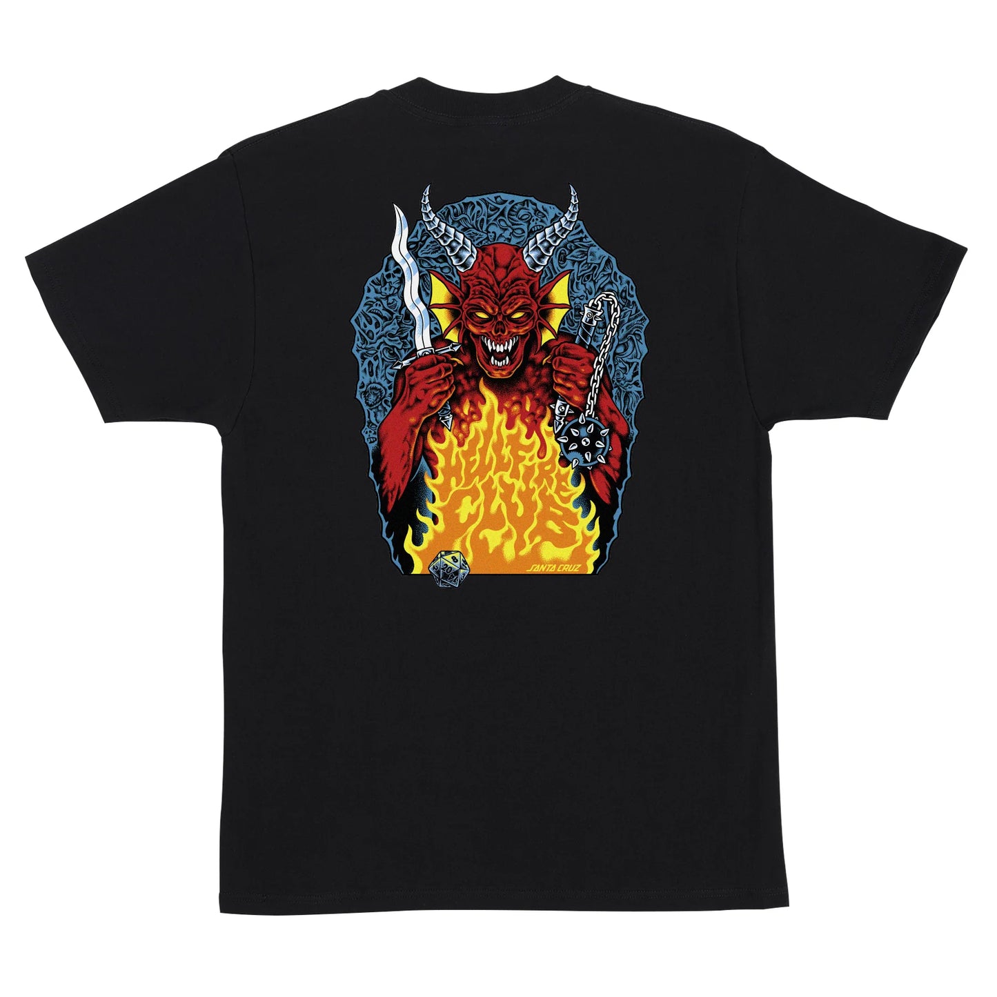 SANTA CRUZ - STRANGER THINGS HELLFIRE PIT TEE - BLACK