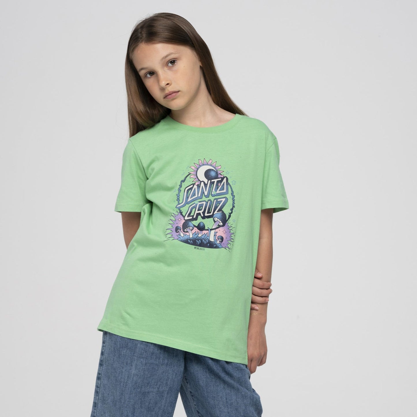 SANTA CRUZ - DARK ARTS DOT FRONT YOUTH TEE - APPLE MINT