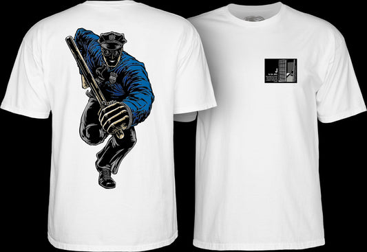 POWELL PERALTA - CHRIS SENN POLICE TEE - WHITE