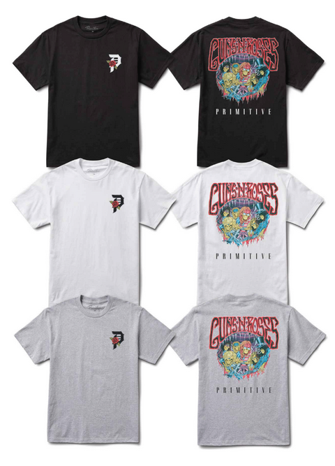 PRIMITIVE x GUNS 'N ROSES - BONES TEE - ATHLETIC HEATHER