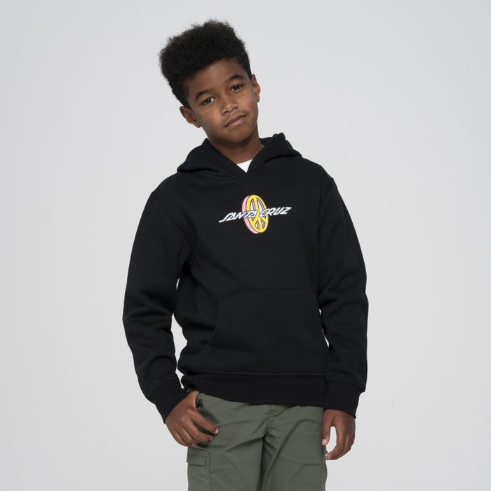 SANTA CRUZ - PEACE STRIP YOUTH HOOD - BLACK