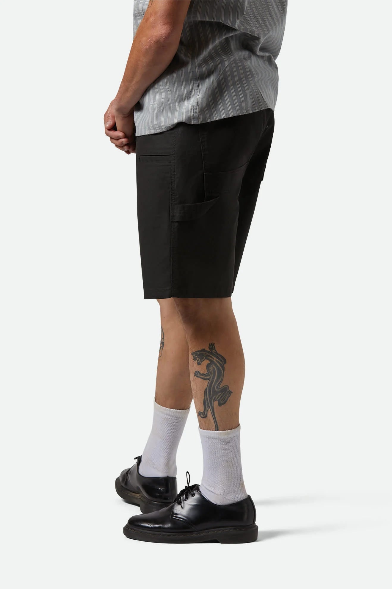 BRIXTON - BUILDERS CARPENTER BAGGY SHORT - WASHED BLACK