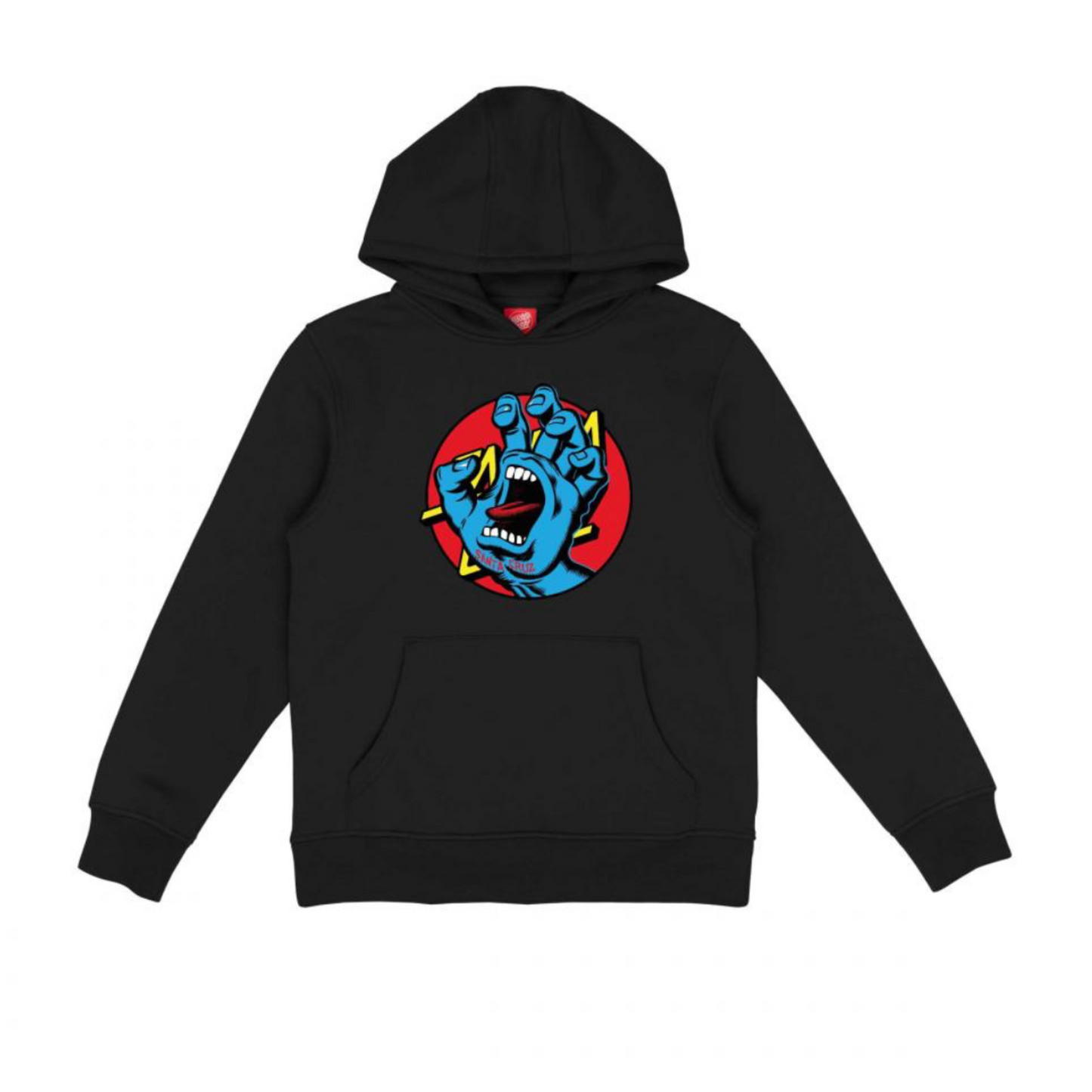 SANTA CRUZ - YOUTH HAND DOT FRONT HOOD - BLACK