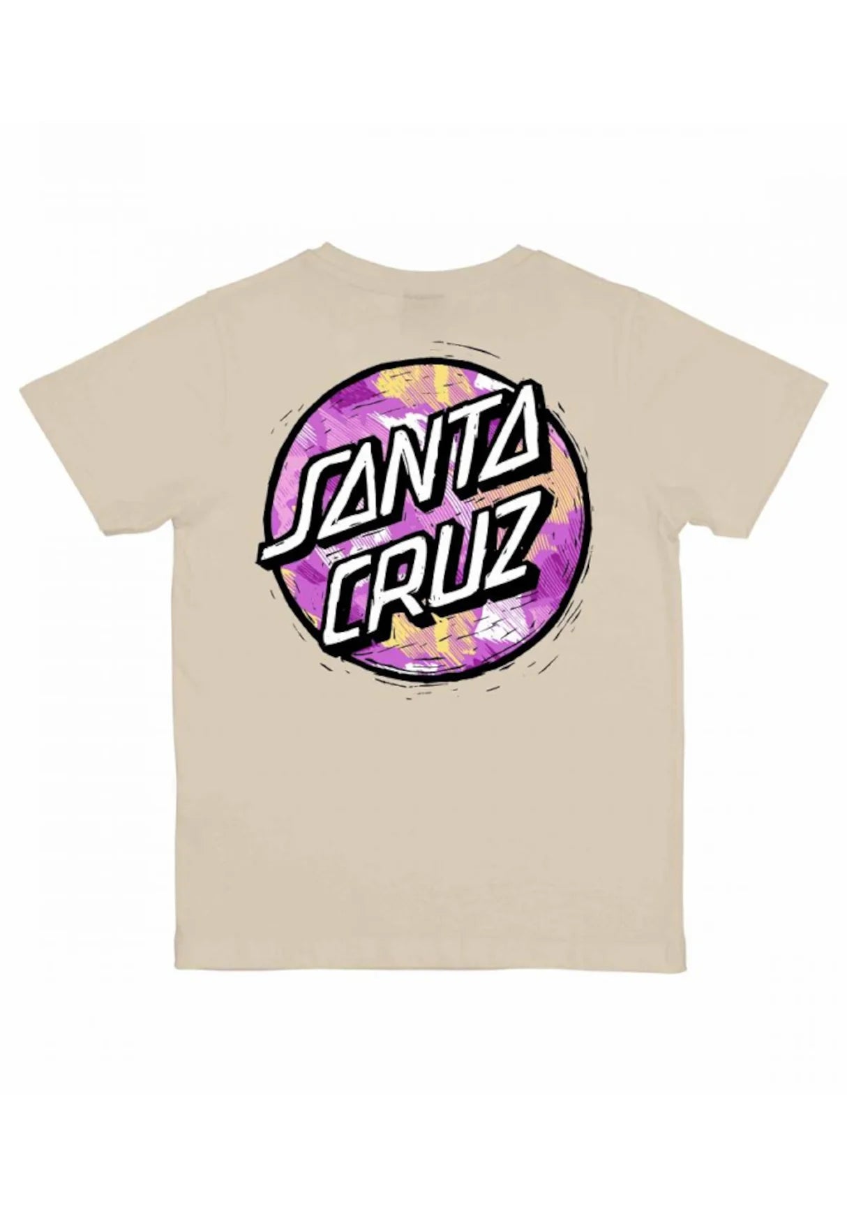 SANTA CRUZ - STAMPED OPUS CAMO YOUTH TEE - CHALK