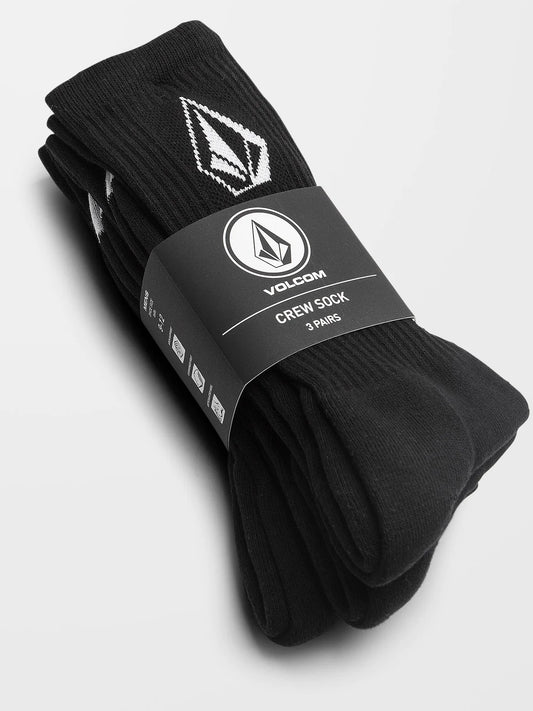 VOLCOM - FULL STONE SOCK 3PK - BLACK