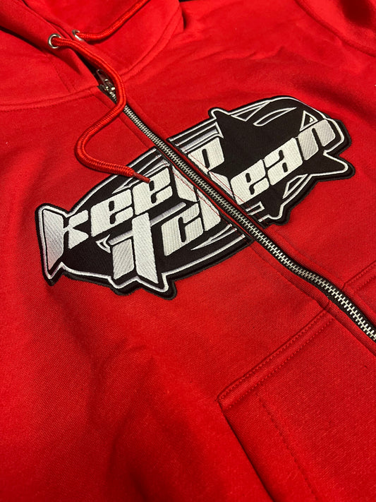 KEEP IT CLEAN - STARSIGN KIC HOODIE - RED/WHITE