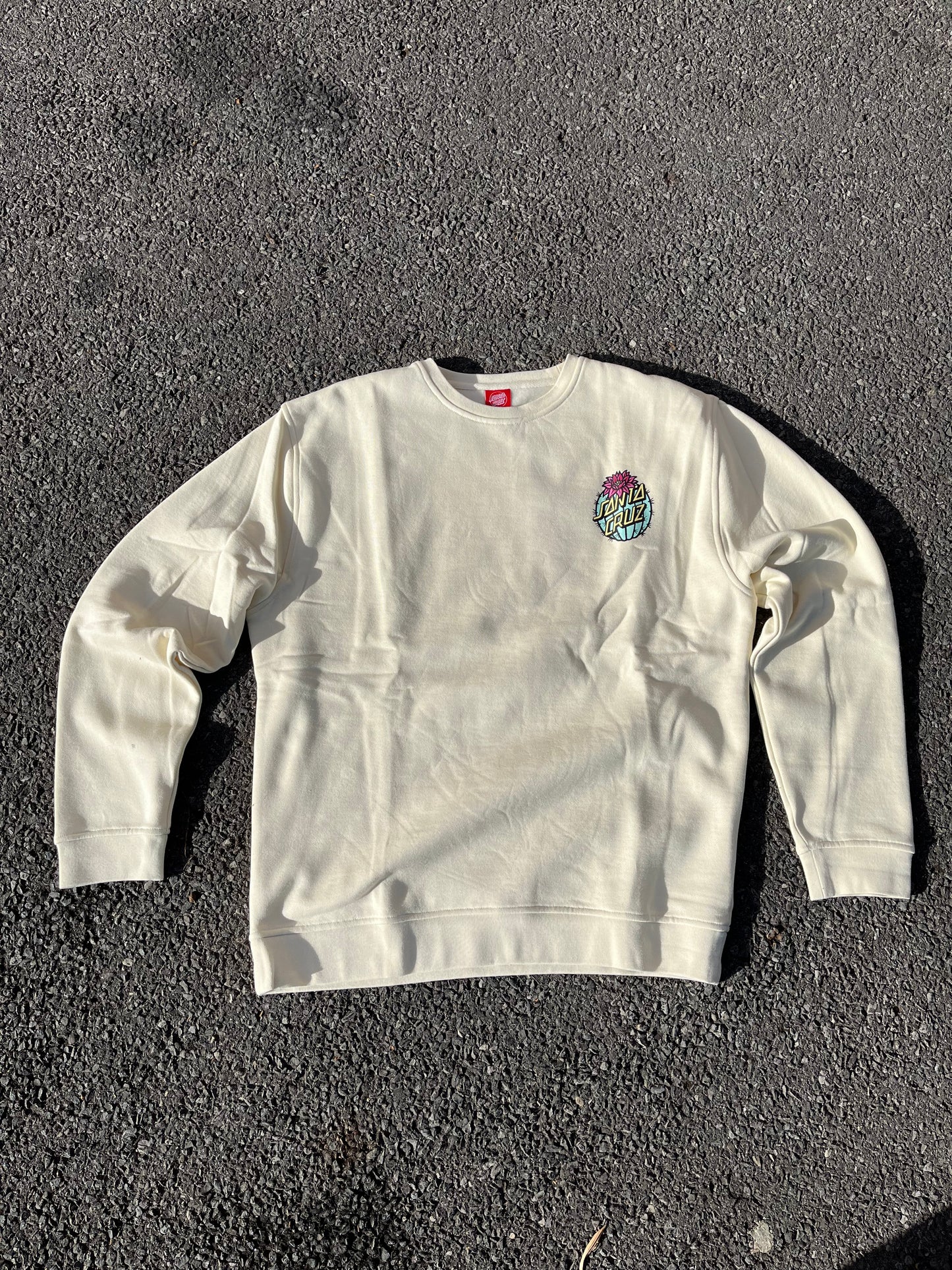 SANTA CRUZ - CACTUS DOT CREW - UNBLEACHED COTTON