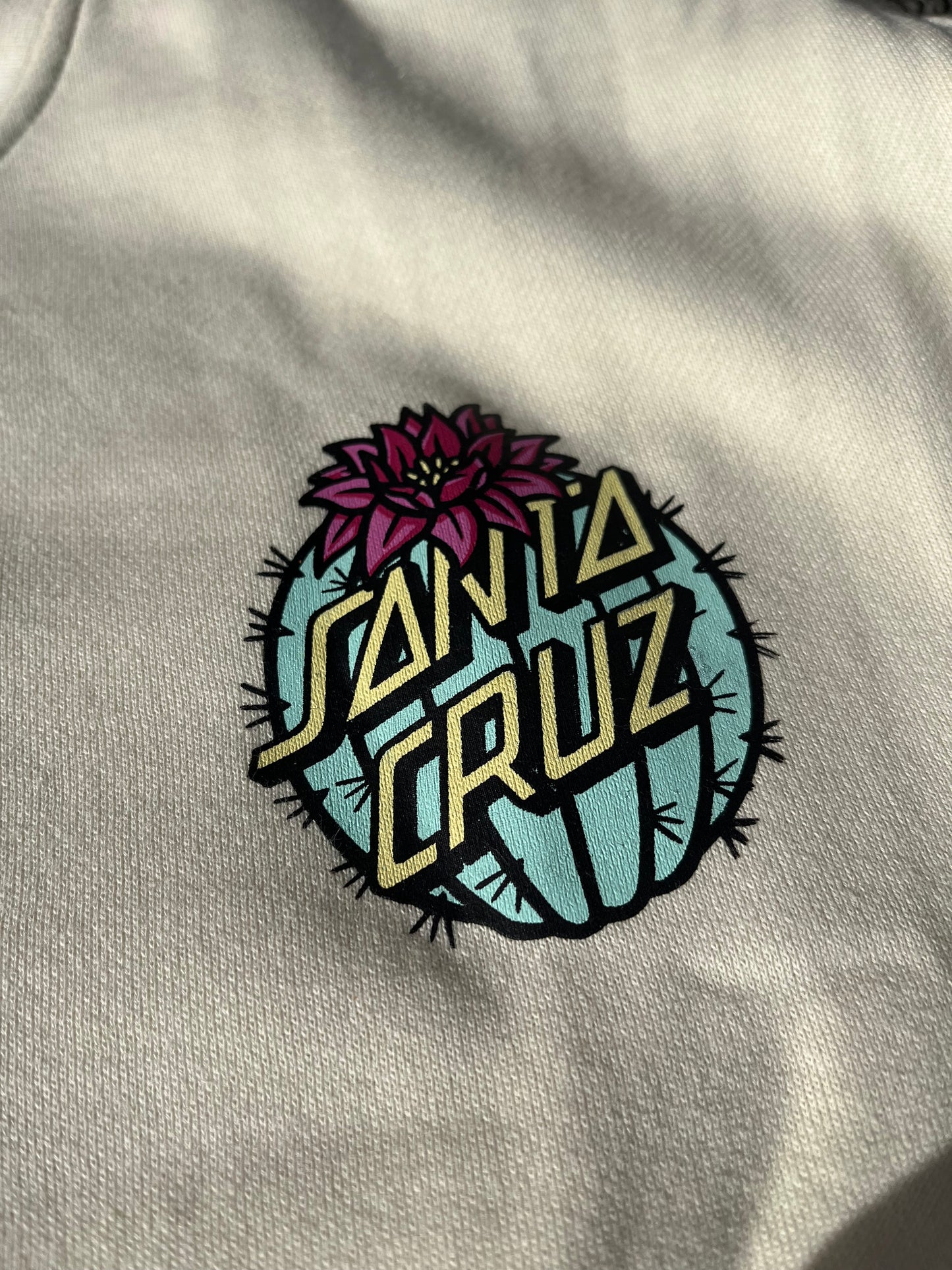 SANTA CRUZ - CACTUS DOT CREW - UNBLEACHED COTTON