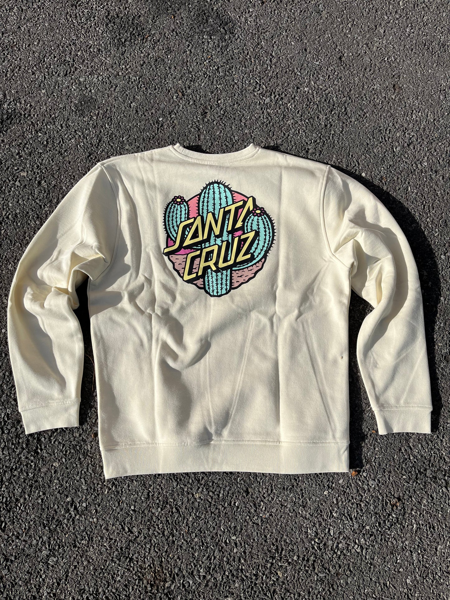 SANTA CRUZ - CACTUS DOT CREW - UNBLEACHED COTTON