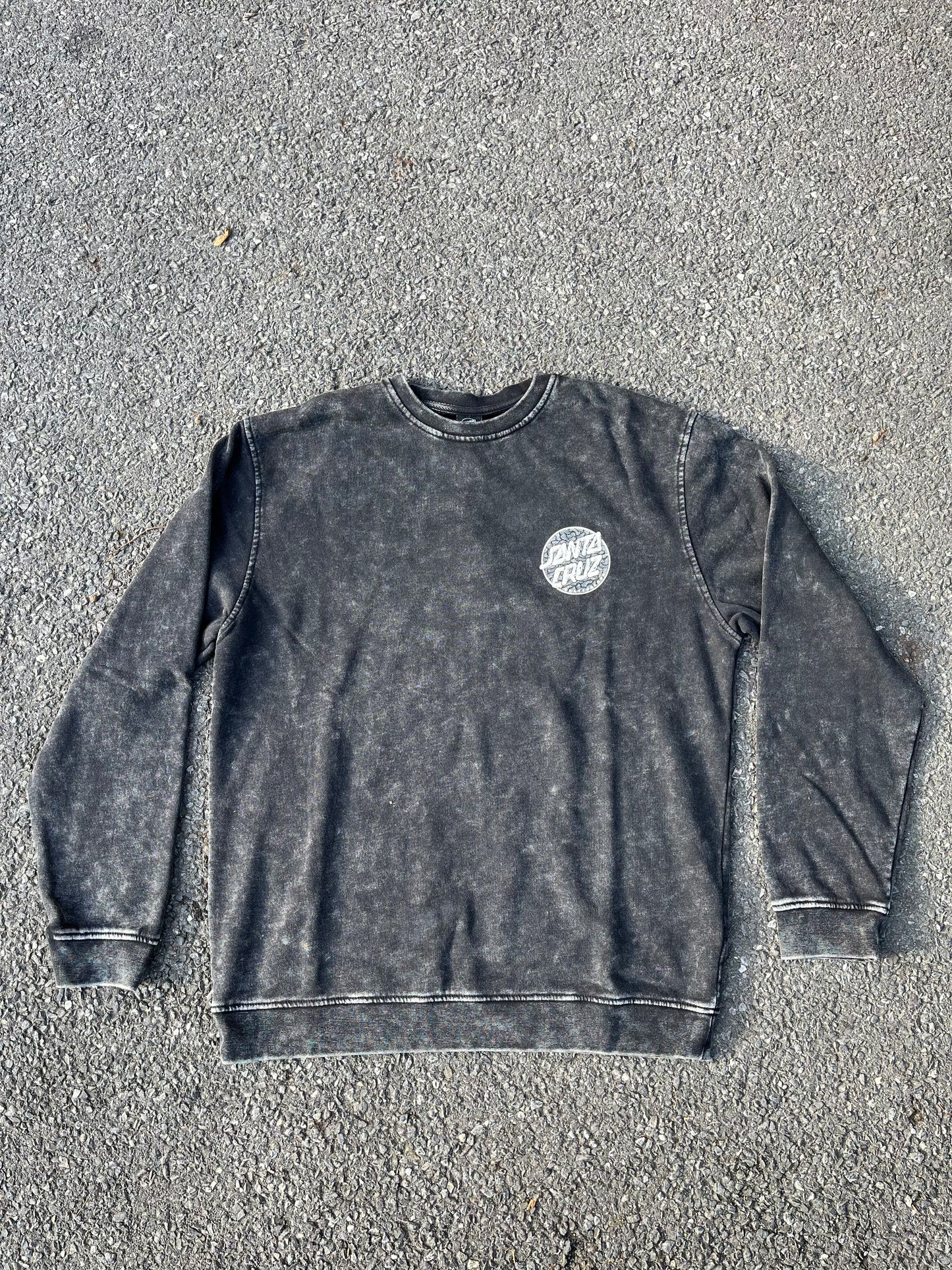 SANTA CRUZ - ALIVE DOT CREW - BLACK ACID WASH