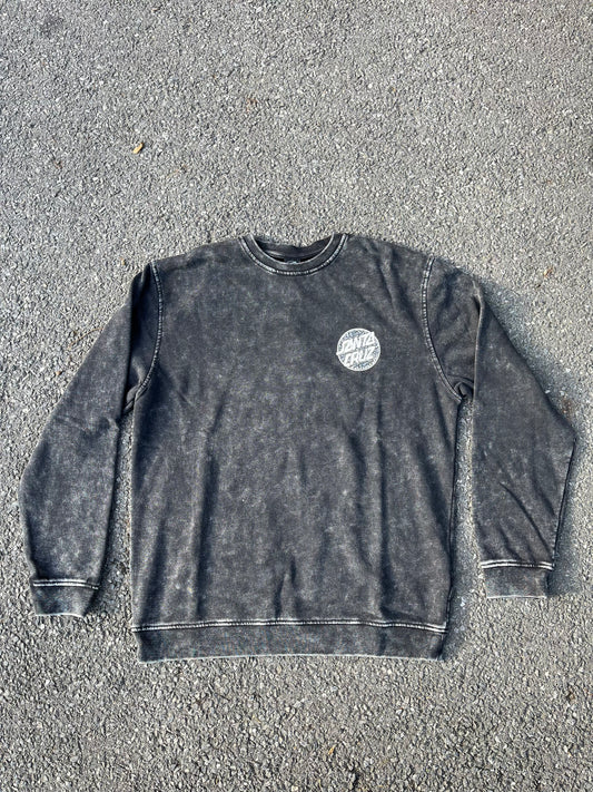 SANTA CRUZ - ALIVE DOT CREW - BLACK ACID WASH