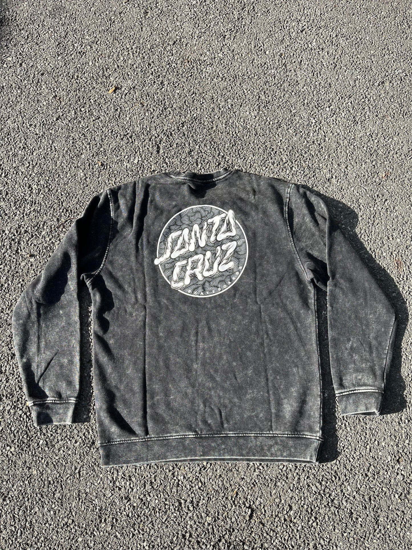 SANTA CRUZ - ALIVE DOT CREW - BLACK ACID WASH