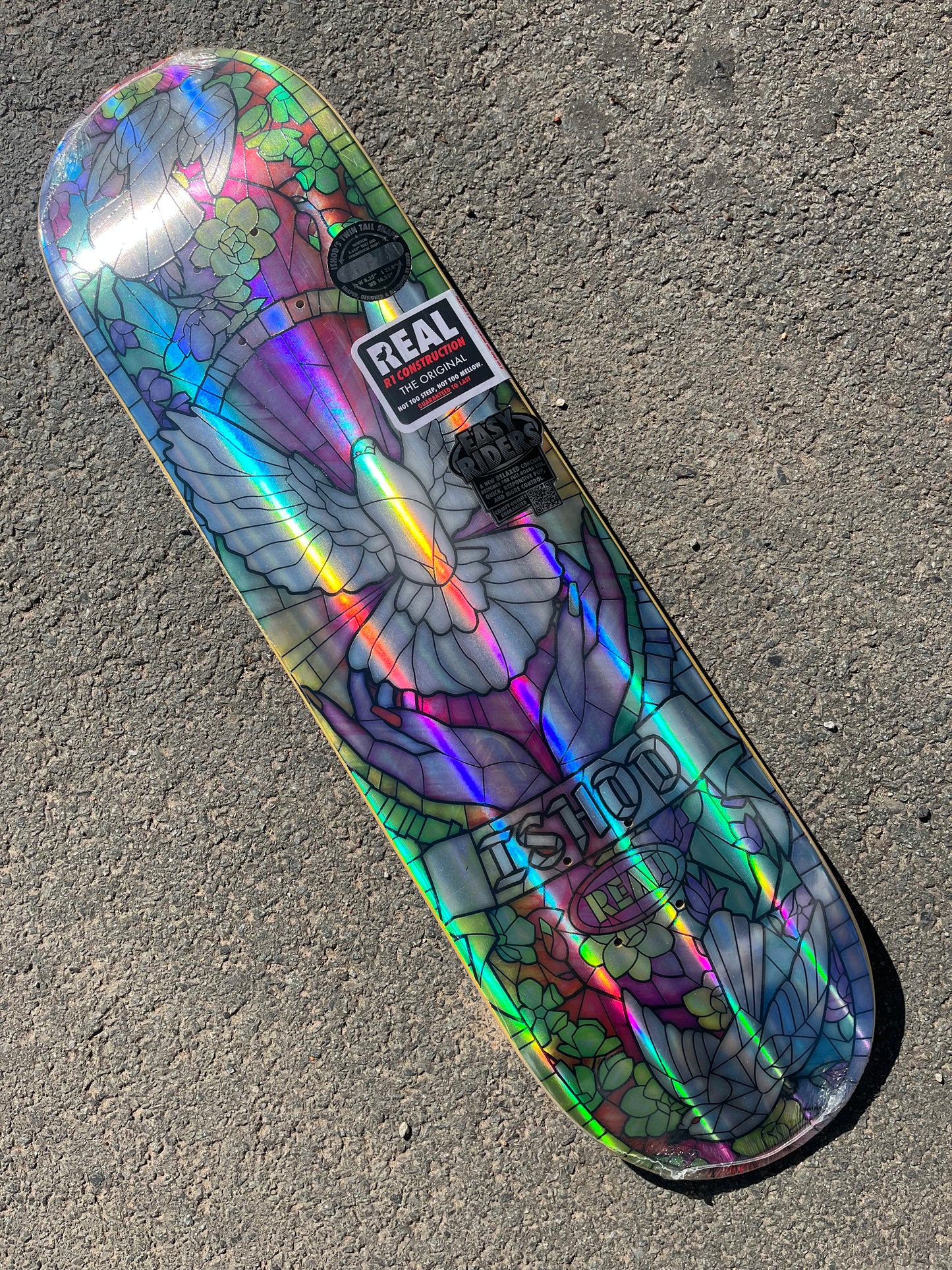 REAL - HOLOGRAPHIC RAINBOW FOIL CATHEDRAL EASY RIDER - 8.25