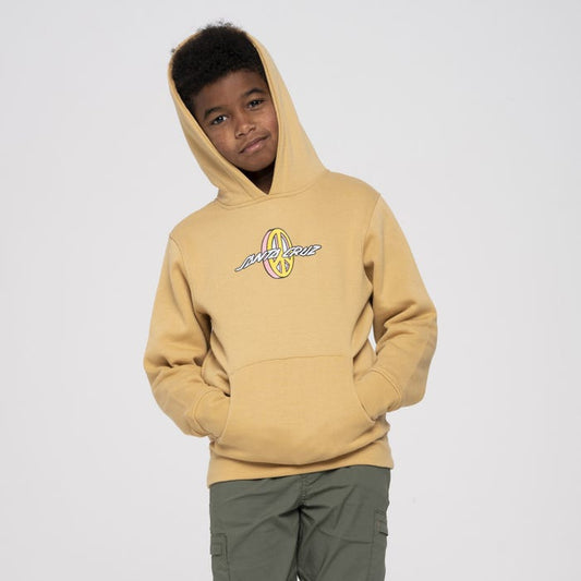 SANTA CRUZ - PEACE STRIP YOUTH HOOD - PARCHMENT