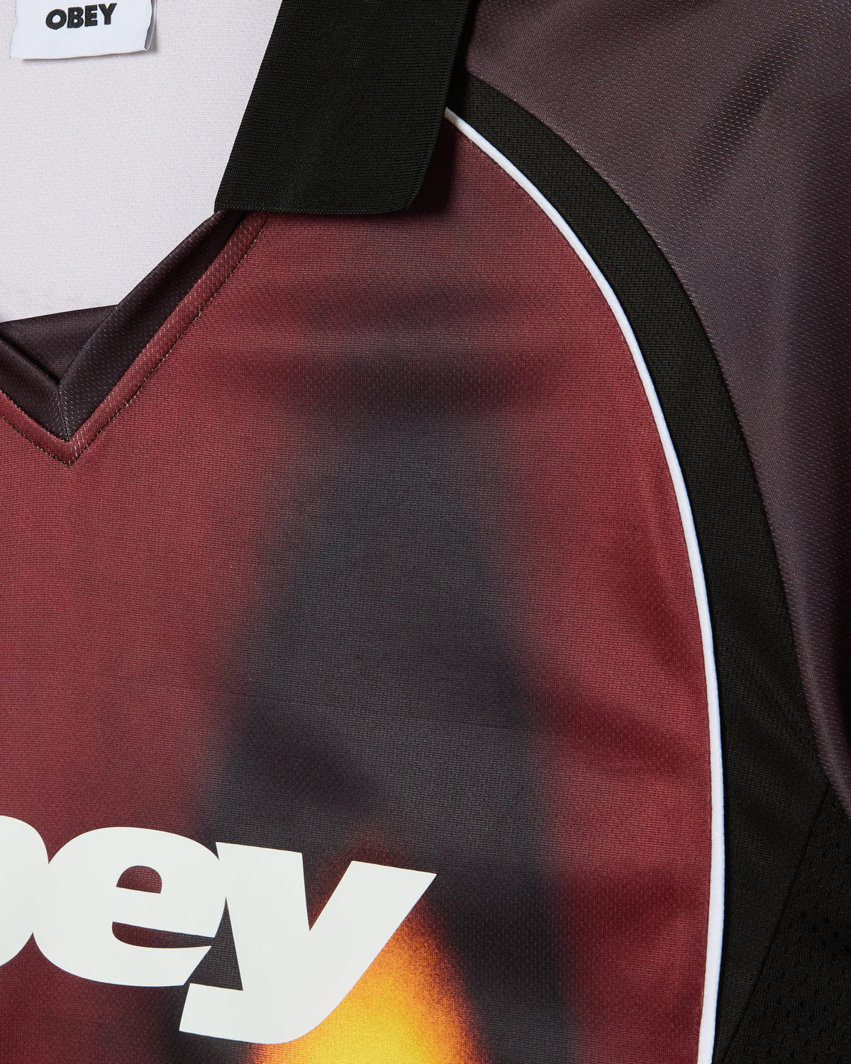 OBEY - BLURRED SOCCER JERSEY - BURNT RED MULTI