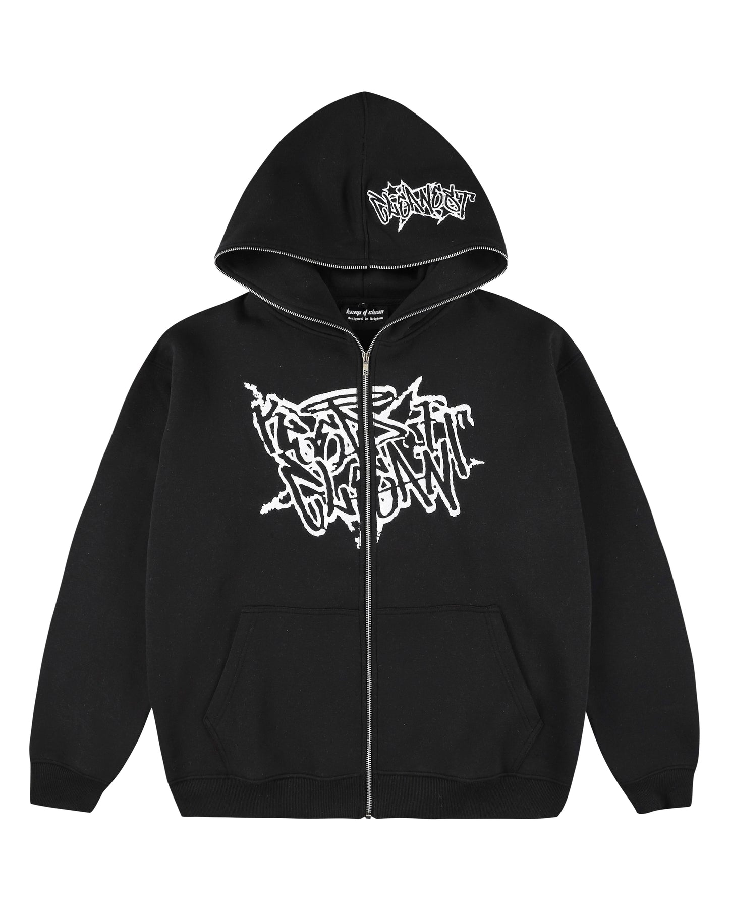 KEEP IT CLEAN - STREETCODE FULL ZIP HOOD - BLACK