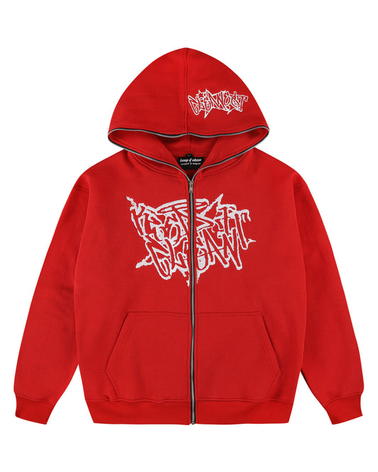 KEEP IT CLEAN - STREETCODE FULL ZIP HOOD - BLOODY RED