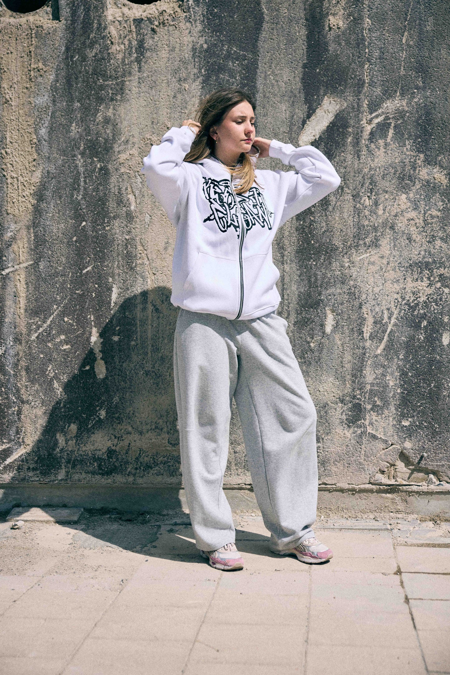 KEEP IT CLEAN - STREETCODE FULL ZIP HOOD - WHITE