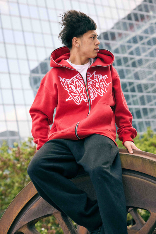 KEEP IT CLEAN - STREETCODE FULL ZIP HOOD - BLOODY RED