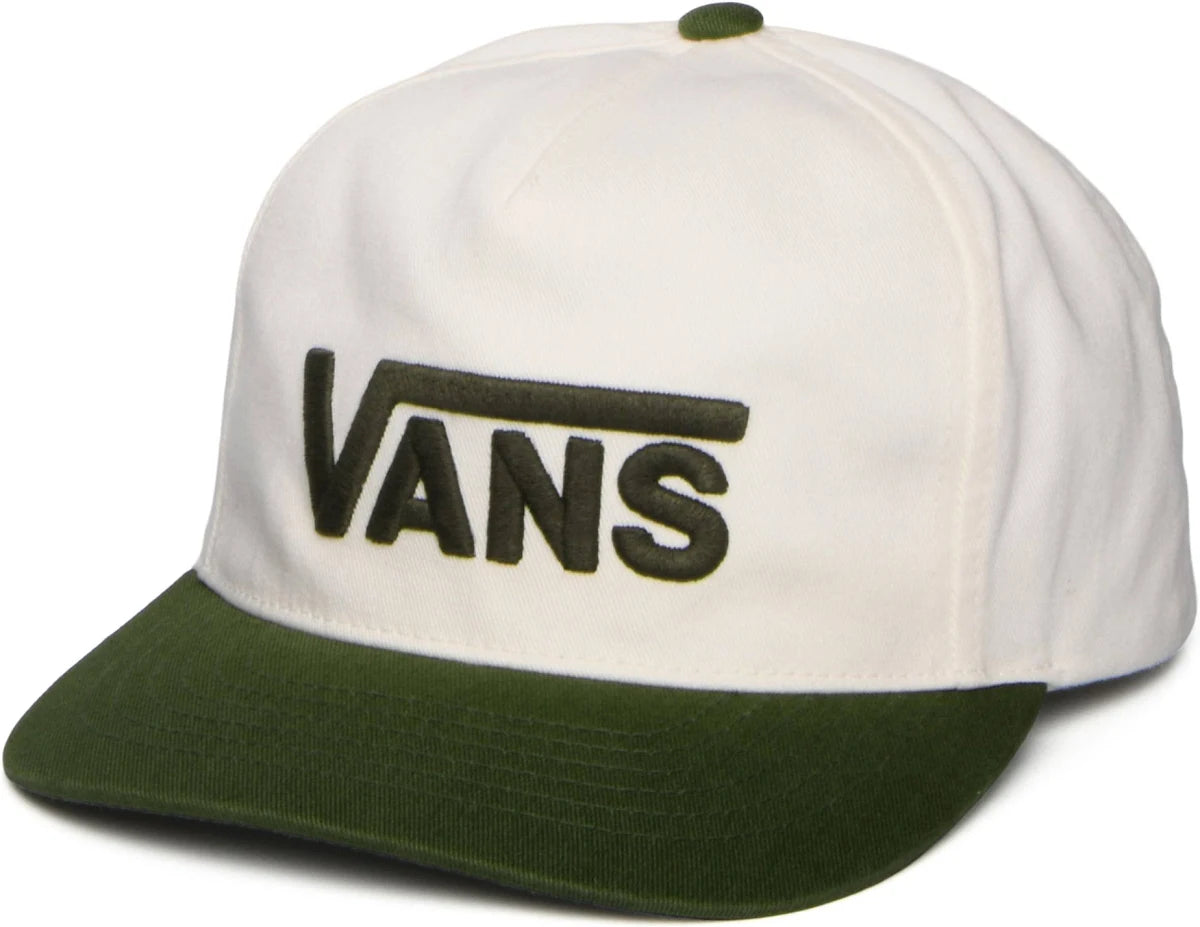 VANS - DROP V LOGO SNAPBACK - WHITE/GREEN
