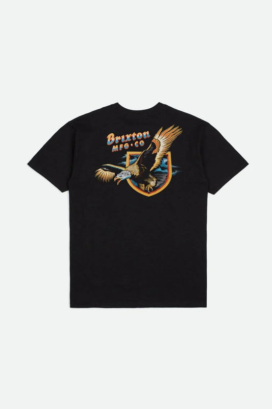 BRIXTON - DISTRICT S/S STT - BLACK WORN WASH