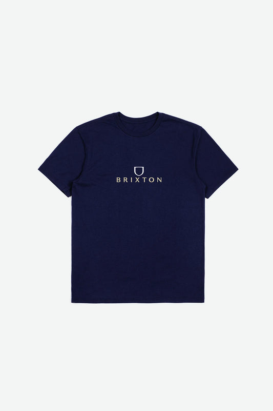 BRIXTON - ALPHA THREAD S/S STT - WASHED NAVY/PACIFIC BLUE