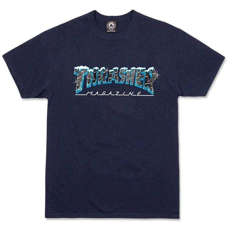 THRASHER - BLACK ICE TEE - NAVY