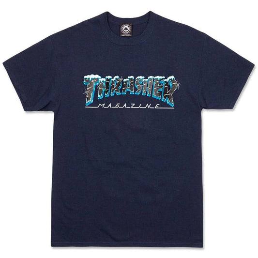 THRASHER - BLACK ICE TEE - NAVY