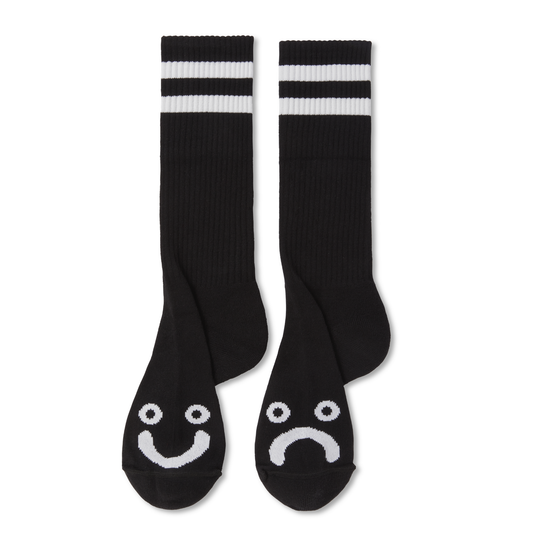 POLAR - RIB SOCKS HAPPY SAD - BLACK