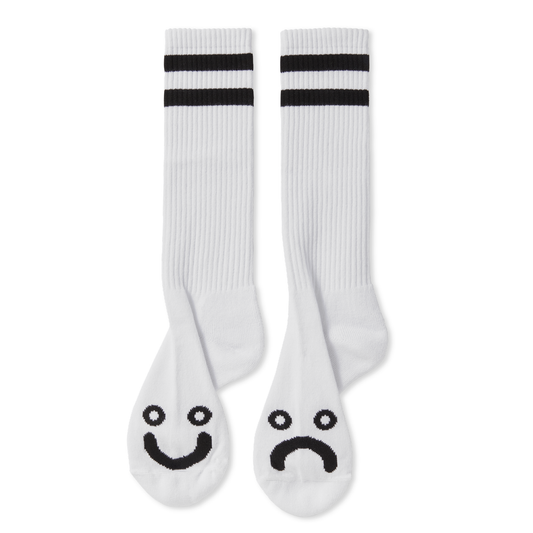 POLAR - RIB SOCKS HAPPY SAD - WHITE