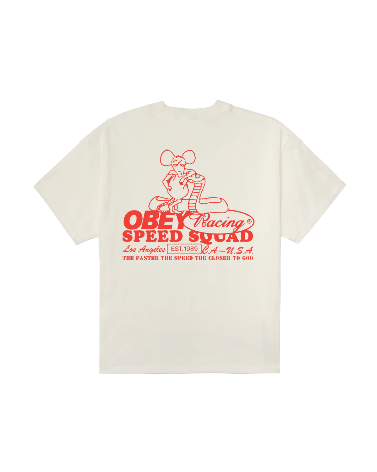 OBEY - SPEED SQUAD HEAVYWEIGHT TEE - VINTAGE WHITE