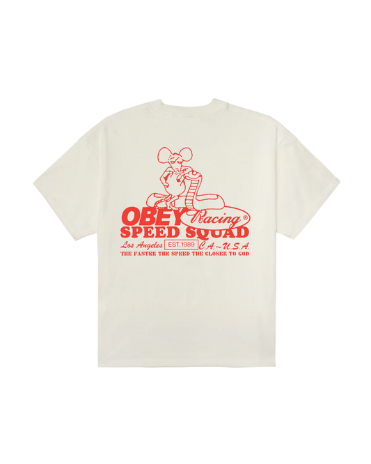 OBEY - SPEED SQUAD HEAVYWEIGHT TEE - VINTAGE WHITE