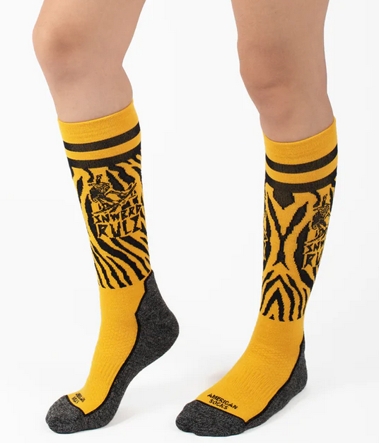 AMERICAN SOCKS - SIGNATURE SNOWBOARD RULES - BLACK/YELLOW