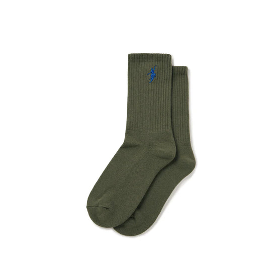 POLAR - RIB SOCK NO COMPLY - DUSTY OLIVE/BLUE