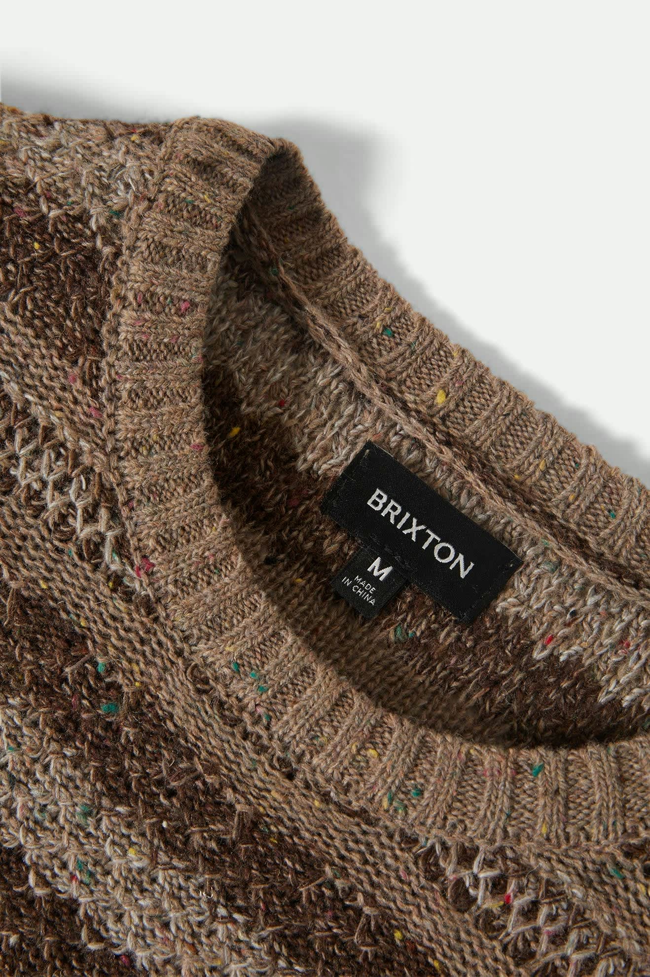 BRIXTON - MIDNIGHT CREW SWEATER - MULTI NEUTRAL STRIPE