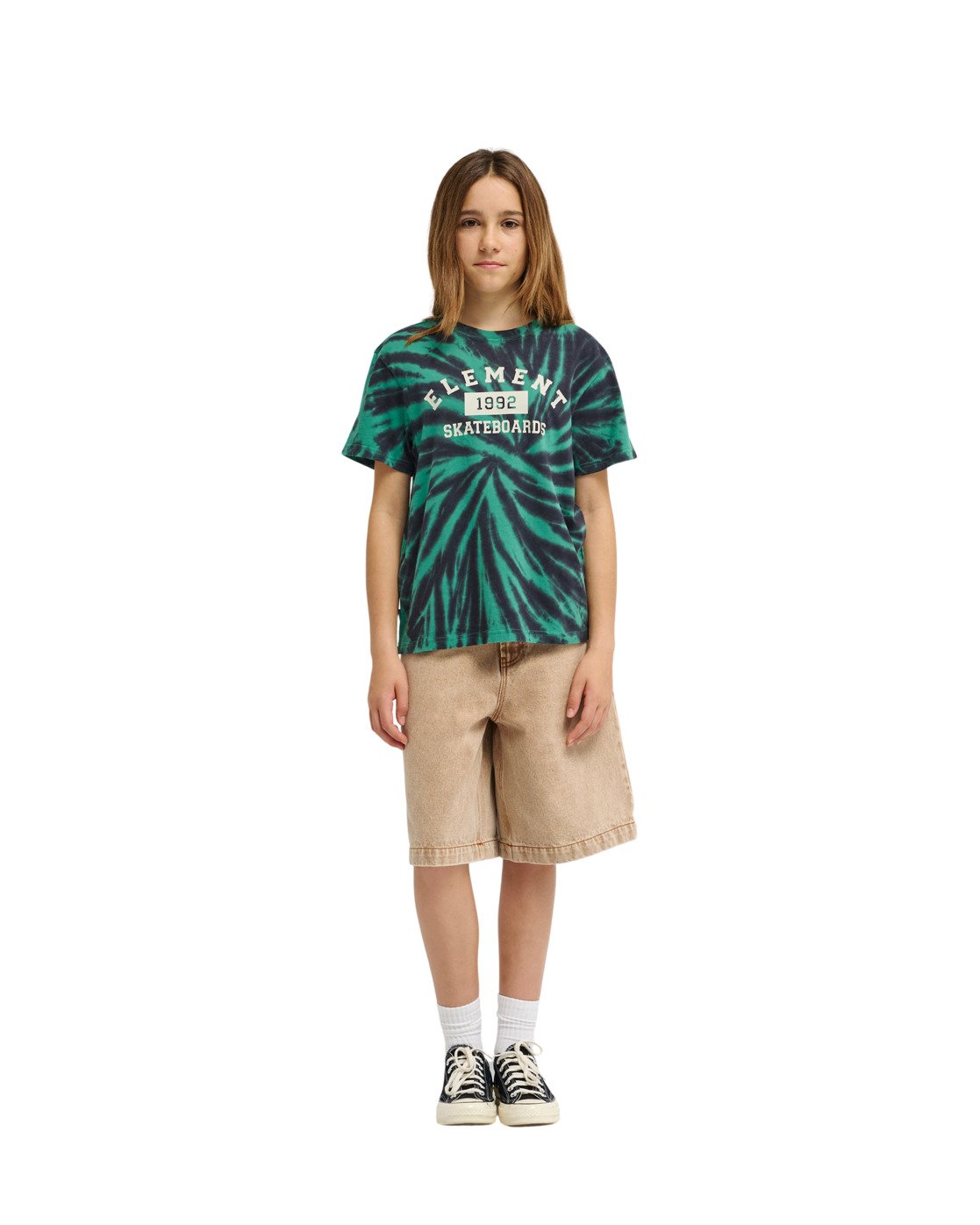 ELEMENT - HOME TEAM TYE DIE YOUTH TEE - FIR GREEN