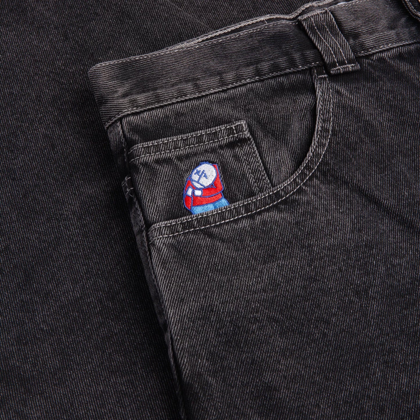 POLAR - BIG BOY JEANS OG LOGO - SILVER BLACK