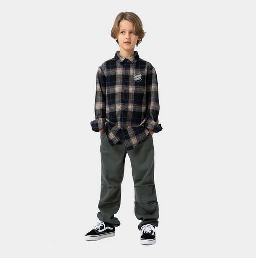 SANTA CRUZ - YOUTH COPPER LS SHIRT - NAVY CHECK