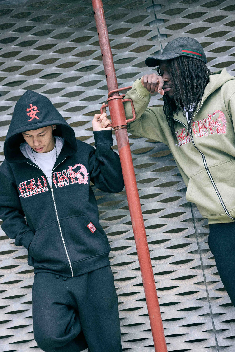 KEEP IT CLEAN - TATSU DRAGON ZIP HOOD - BLACK