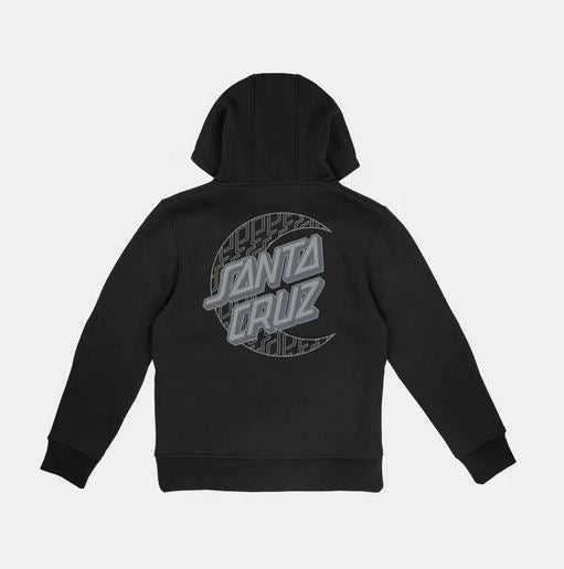 SANTA CRUZ - YOUTH IMPRINT MOON DOT HOOD - BLACK