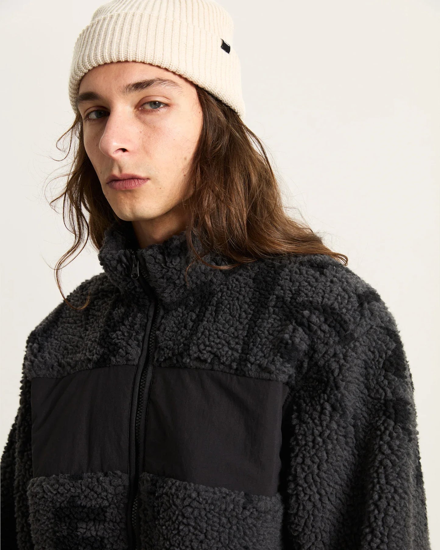 VANS - STILLER SHERPA JACKET - BLACK/GREY