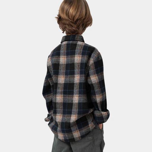 SANTA CRUZ - YOUTH COPPER LS SHIRT - NAVY CHECK