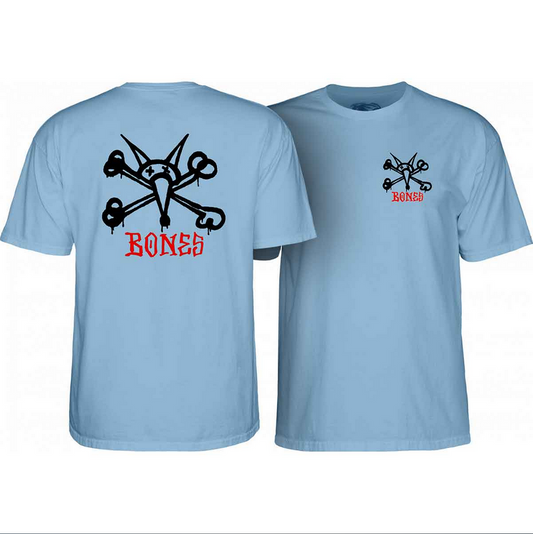 POWELL PERALTA - YOUTH RAT BONES TEE - CAROLINA BLUE